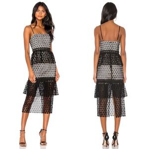 NWT NBD Black Lace Midi Dress